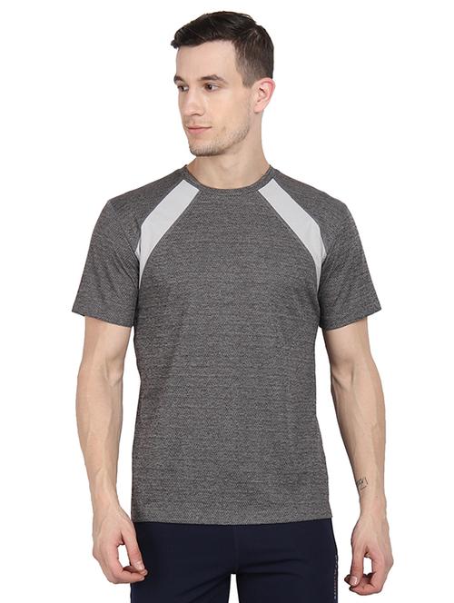 grey color block t-shirt - 17478966 - Very Small Image - 1