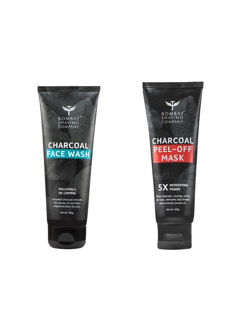 charcoal blackhead removal kit with charcoal face wash, charcoal peel-off mask and blackhead extractor - 17479137 - Very Small Image - 1