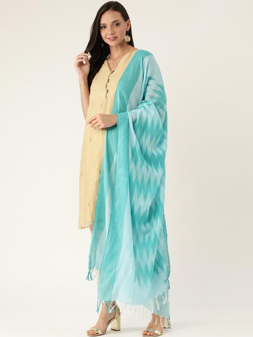 yellow cotton blend dupatta - 17479152 - Very Small Image - 1