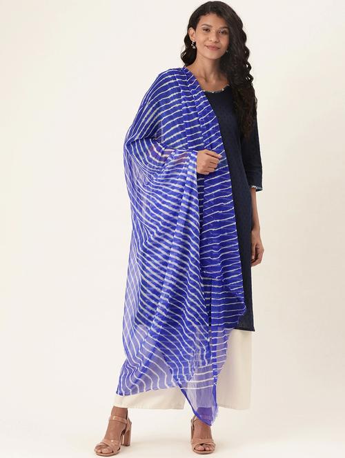 navy chiffon dupatta - 17479161 - Very Small Image - 1