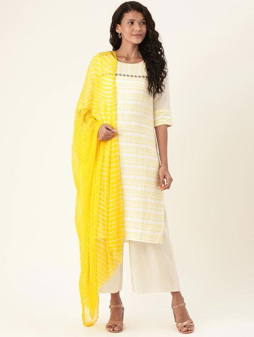 yellow chiffon dupatta - 17479162 - Very Small Image - 1