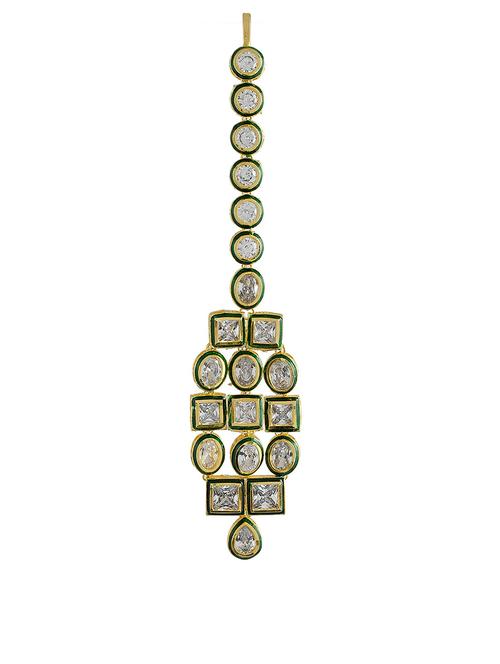 gold brass maang teekas & passa - 17479177 - Very Small Image - 1