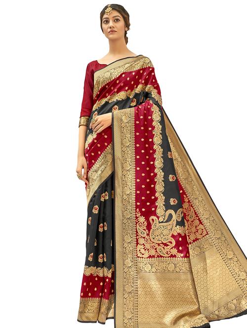 self design paithani saree with blouse - 17479330 - Very Small Image - 1