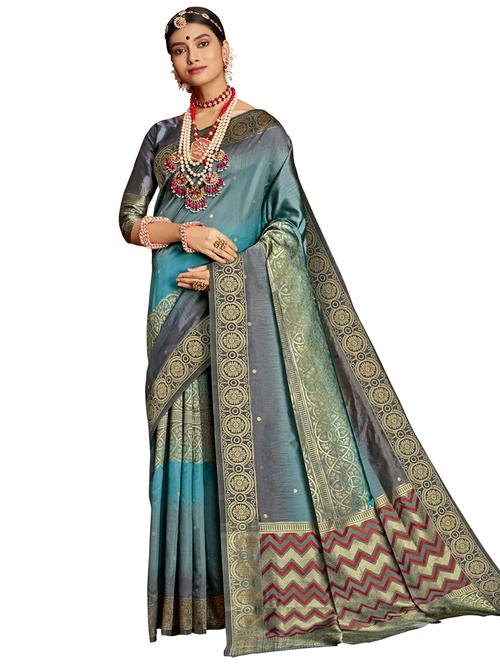 ombre paithani saree with blouse - 17479346 - Very Small Image - 1