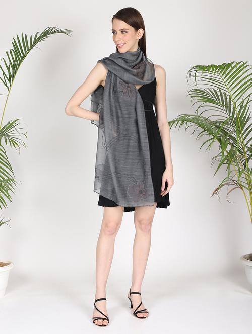grey cotton dupatta - 17479911 - Very Small Image - 1
