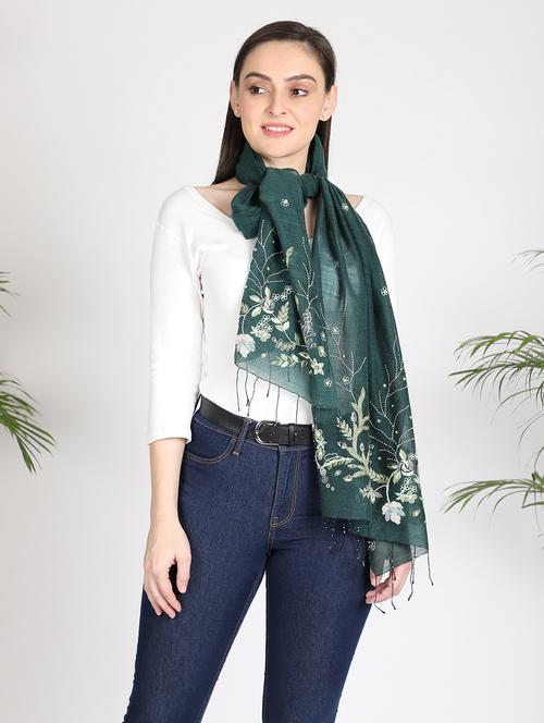 green cotton dupatta - 17479941 - Very Small Image - 1