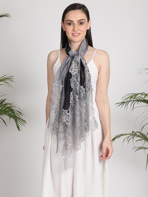 grey cotton dupatta - 17480062 - Very Small Image - 1
