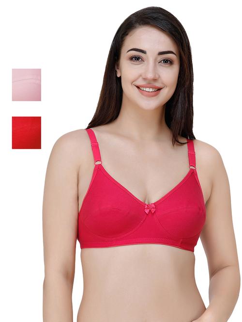 set of 3 bow patch regular bra - 17480860 - Very Small Image - 1