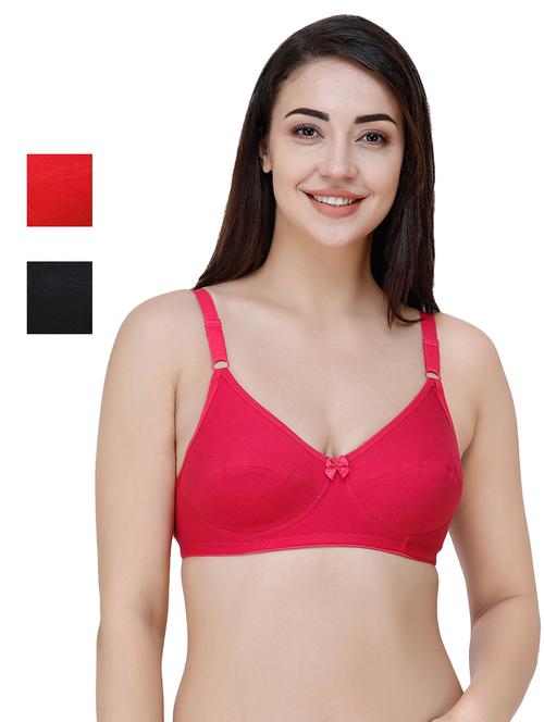 set of 3 bow patch regular bra - 17480876 - Very Small Image - 1