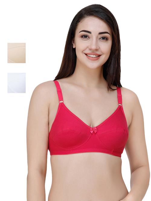 set of 3 bow patch regular bra - 17480887 - Very Small Image - 1