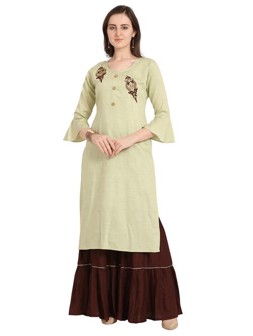 embroidered straight kurta - 17482770 - Very Small Image - 1