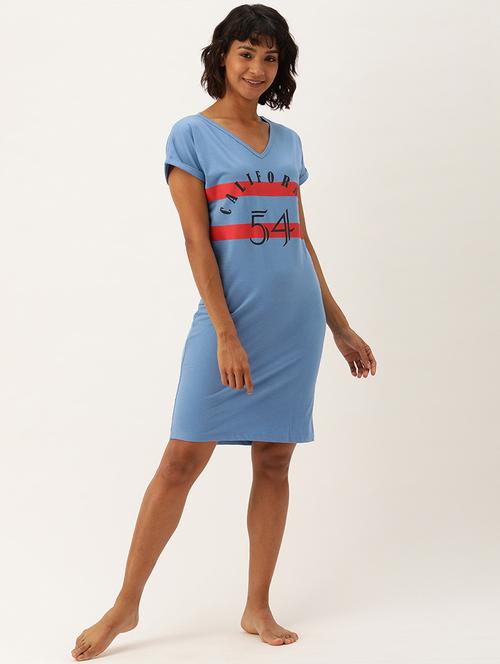 v neck printed sleepshirt - 17482791 - Very Small Image - 1