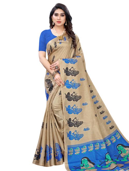 conversational printed saree with blouse - 17482826 - Very Small Image - 1