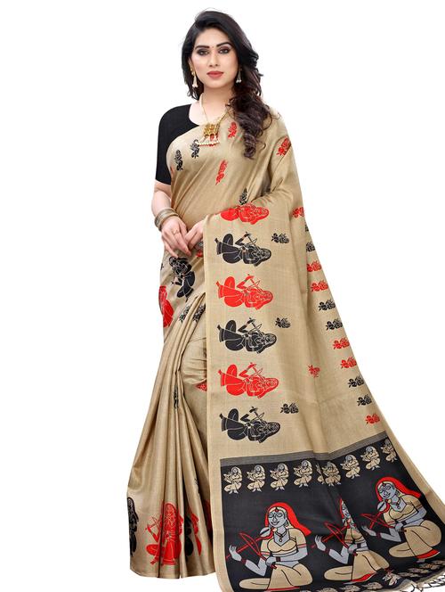 conversational printed saree with blouse - 17482827 - Very Small Image - 1