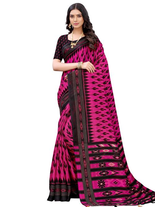 ikat printed saree - 17482842 - Very Small Image - 1