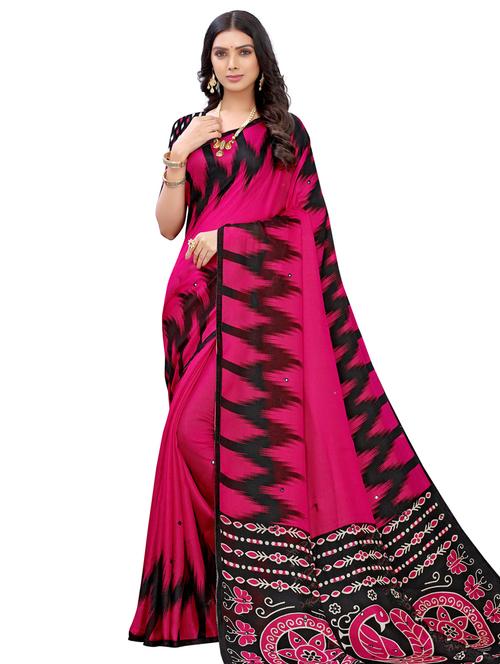 ikat printed saree with blouse - 17482843 - Very Small Image - 1