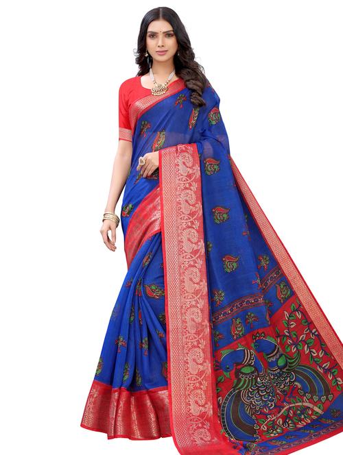 conversational printed saree with blouse - 17482870 - Very Small Image - 1