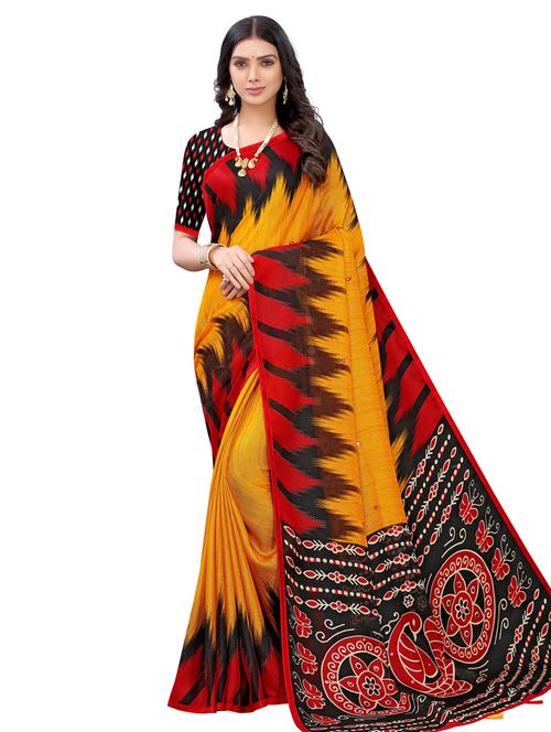 ikat printed saree - 17482875 - Very Small Image - 1
