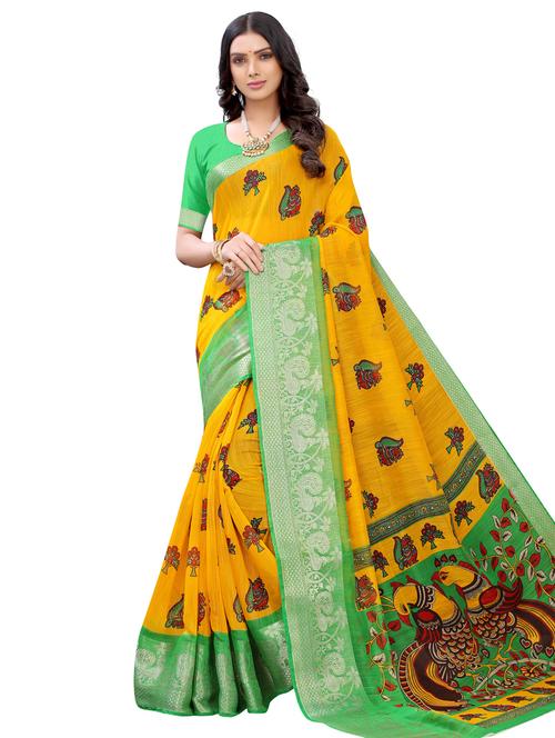 conversational printed saree with blouse - 17482880 - Very Small Image - 1