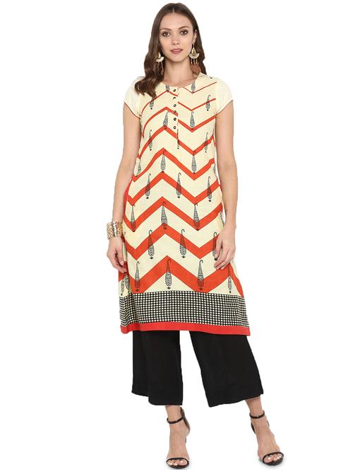 printed a-line kurta - 17483002 - Very Small Image - 1