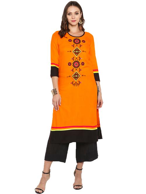 embroidered straight kurta - 17483005 - Very Small Image - 1