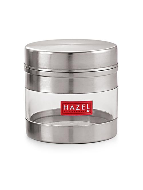hazel stainless steel transparent wide mouth see through container, silver, set of 4, 500 ml - 17483577 - Very Small Image - 1