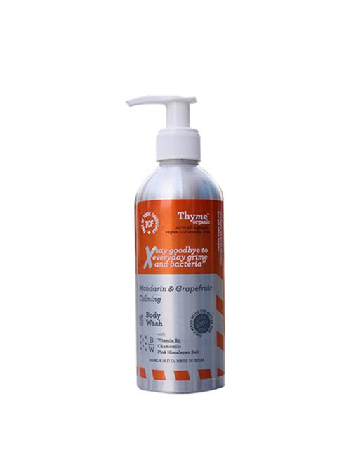 thyme organic mandarin & grape fruit body wash - 200 ml | with vitamin b5 and chamomile - 17483884 - Very Small Image - 1
