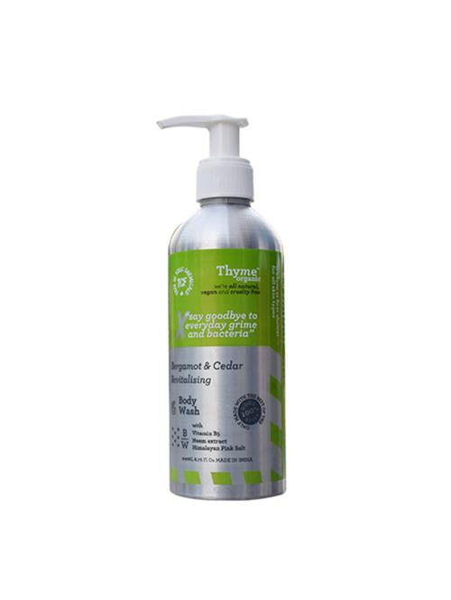 thyme organic mandarin & grape fruit body wash - 200 ml | with vitamin b5 and chamomile - 17483885 - Very Small Image - 1