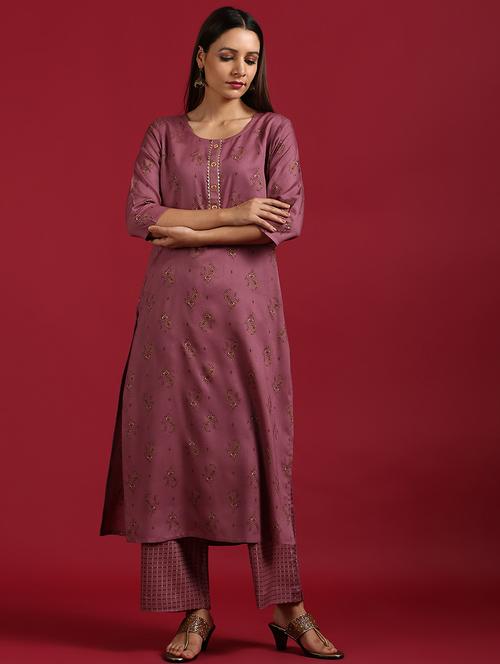 ethnic mptifs kurta palazzo set - 17483897 - Very Small Image - 1