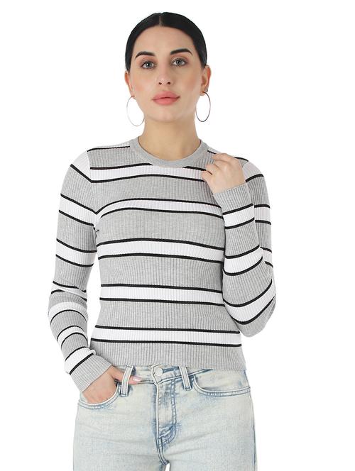 crew neck striped pullover - 17484052 - Very Small Image - 1