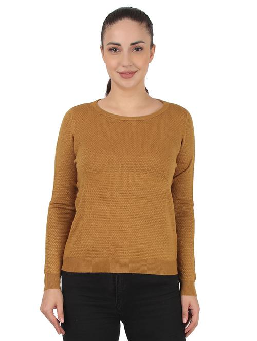 round neck solid pullover - 17484058 - Very Small Image - 1