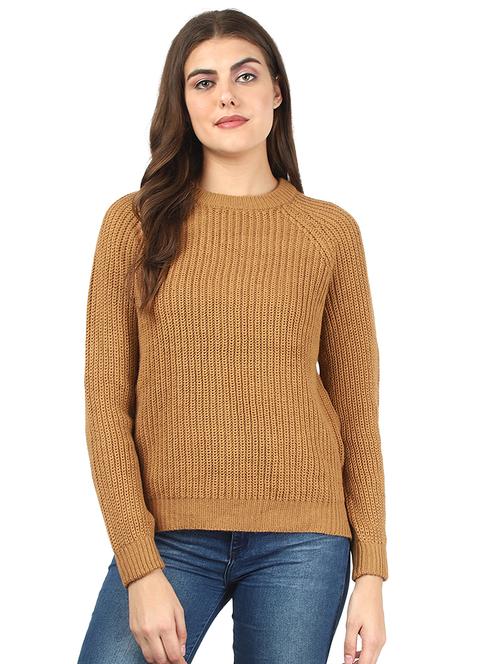 round neck solid pullover - 17484565 - Very Small Image - 1
