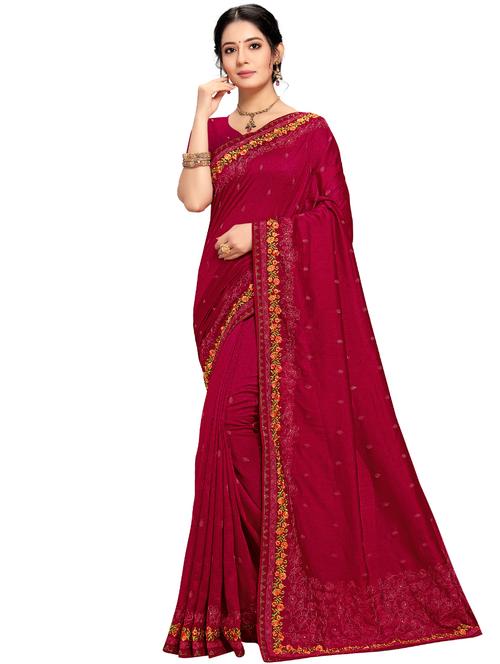tonal embroidered saree with blouse - 17484585 - Very Small Image - 1
