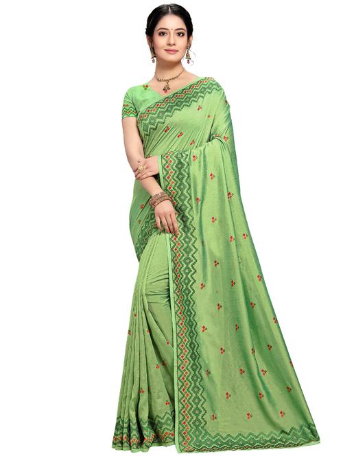 tonal embroidered saree with blouse - 17484598 - Very Small Image - 1