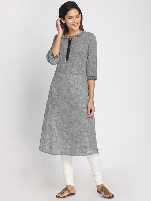solid straight kurta - 17484637 - Very Small Image - 1