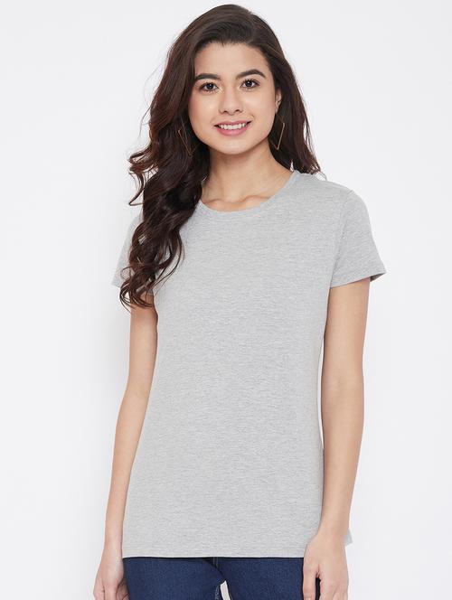round neck solid tee - 17484741 - Very Small Image - 1