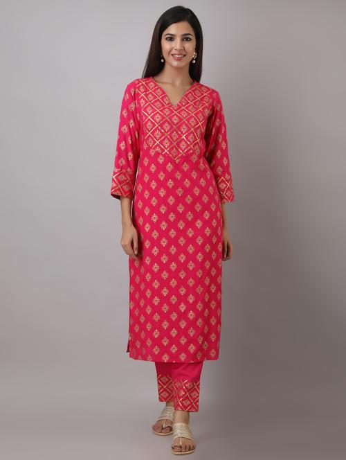 printed kurta pant set - 17484872 - Very Small Image - 1