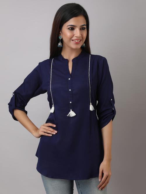 tassel detail solid tunic - 17484894 - Very Small Image - 1