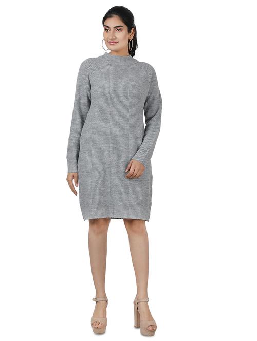 mock neck solid sheath dress - 17488123 - Very Small Image - 1