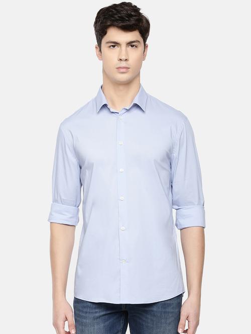 light blue solid casual shirt - 17488691 - Very Small Image - 1