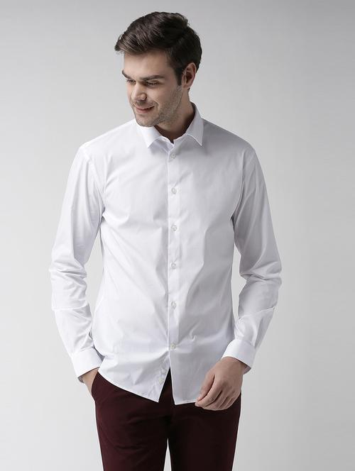 white solid casual shirt - 17488735 - Very Small Image - 1