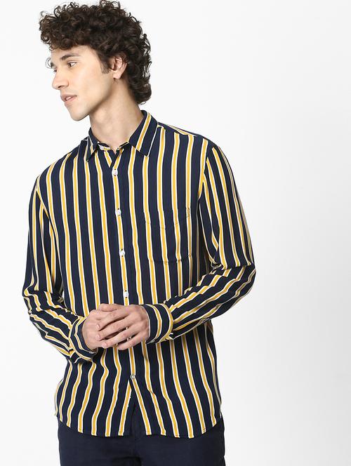 yellow striped casual shirt - 17488752 - Very Small Image - 1