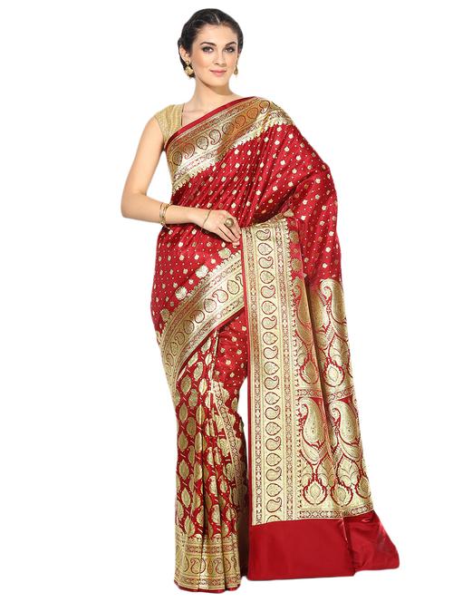 zari banarasi saree with blouse - 17489021 - Very Small Image - 1