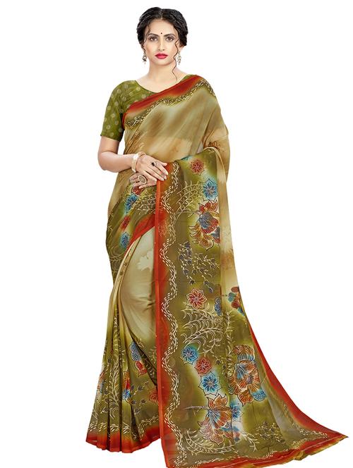 floral printed saree - 17490763 - Very Small Image - 1