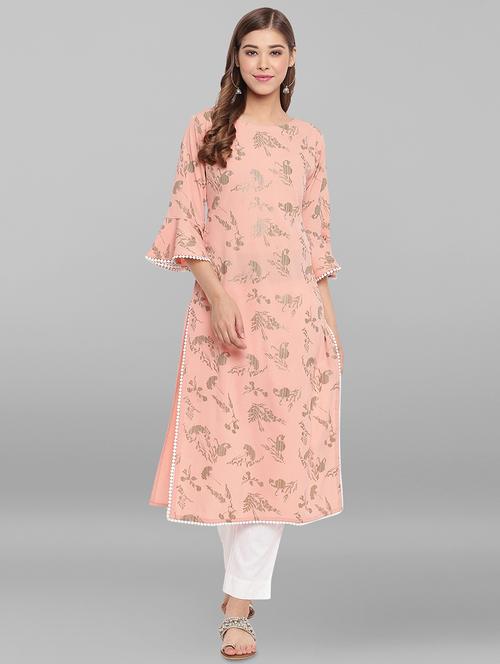 floral straight kurta - 17492511 - Very Small Image - 1