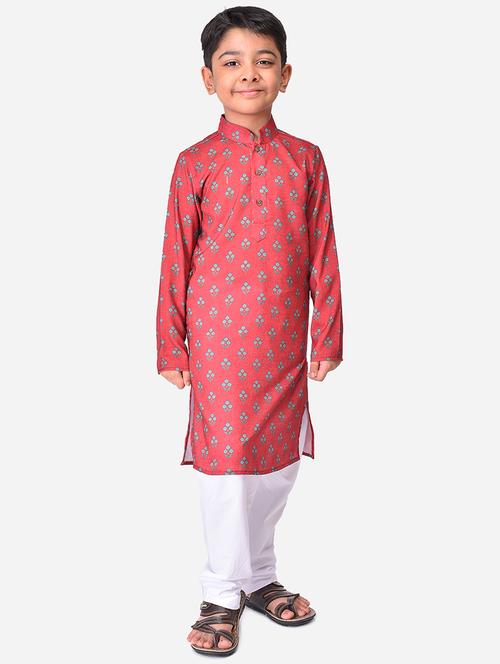 red cotton linen kurta sets - 17492840 - Very Small Image - 1