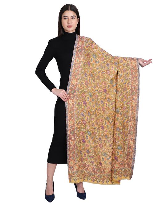 jacquard work wool shawl - 17492995 - Very Small Image - 1