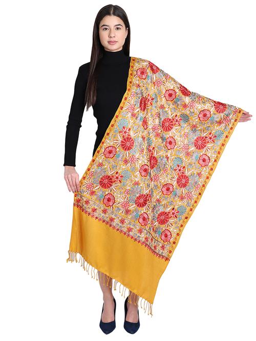 yellow wool shawl - 17493000 - Very Small Image - 1