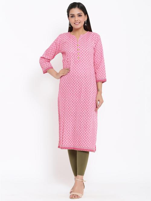 printed straight kurta - 17493021 - Very Small Image - 1