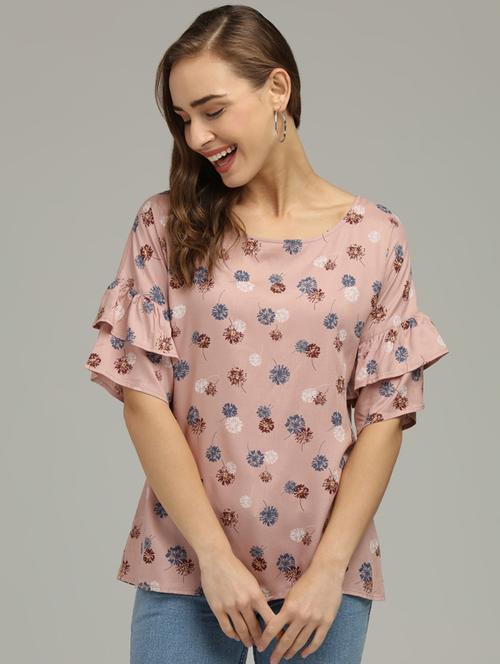 round neck floral top - 17493260 - Very Small Image - 1
